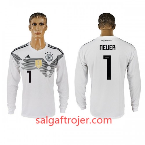 Tyskland Fodboldtrøjer Neuer 1 Hjemmebanesæt VM 2018 Langærmet Tyskland Fodboldtrøjer Neuer 1 Hjemmebanesæt VM 2018 Langærmet